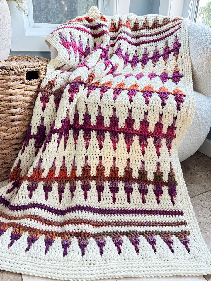 Autumn's Charm Mosaic Blanket Crochet Pattern product image (1)
