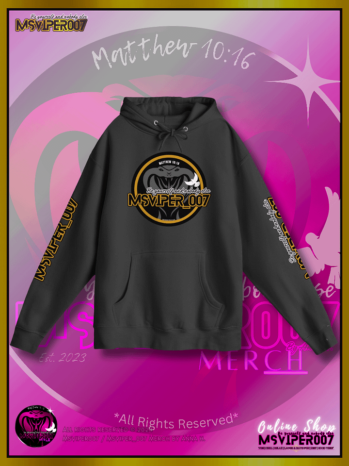 Hoodie - "MsViper_007™ Brand Classic" [yllw-gld/blk emblem] - Streetwear/Active Hoodie By Anna H. product image (1)