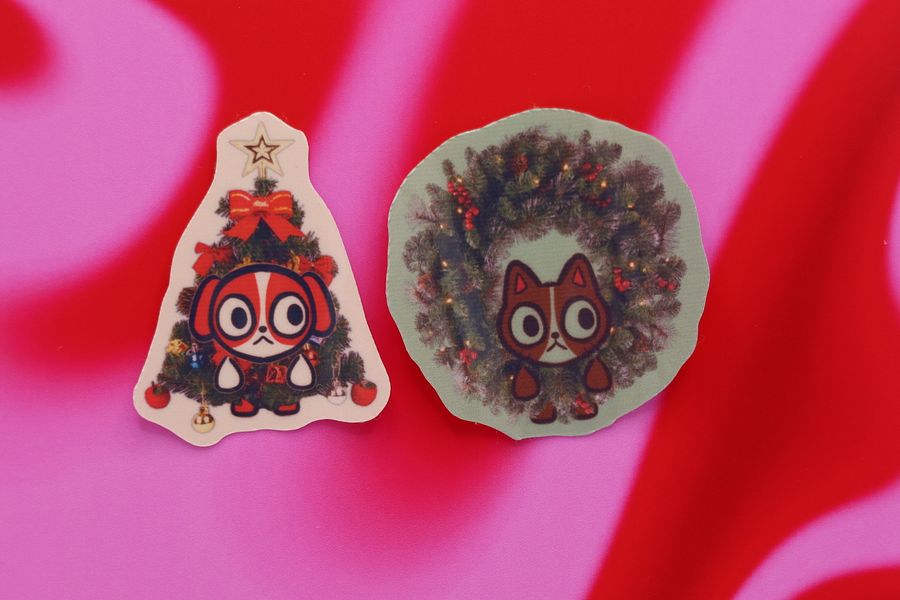 Christmas Tree Dog and Wreath Cat product image (1)