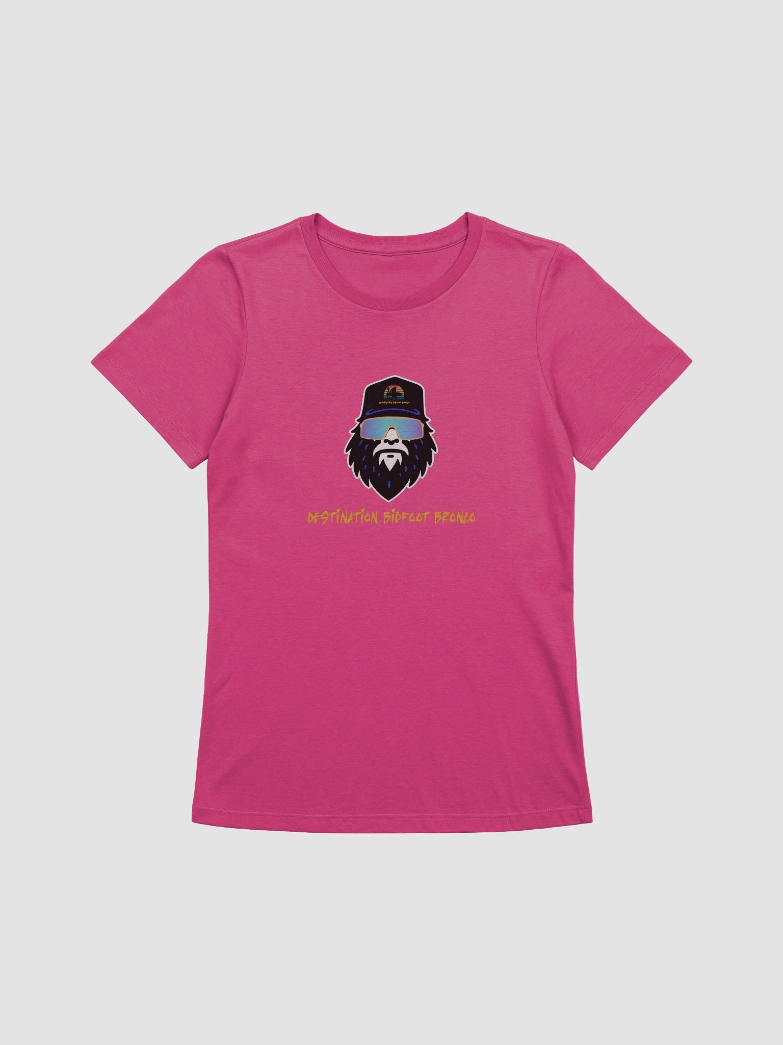 Destination Bigfoot Bronco Bigfoot Logo Bella+Canvas Women's Supersoft Relaxed-fit T-Shirt (Berry) product image (1)