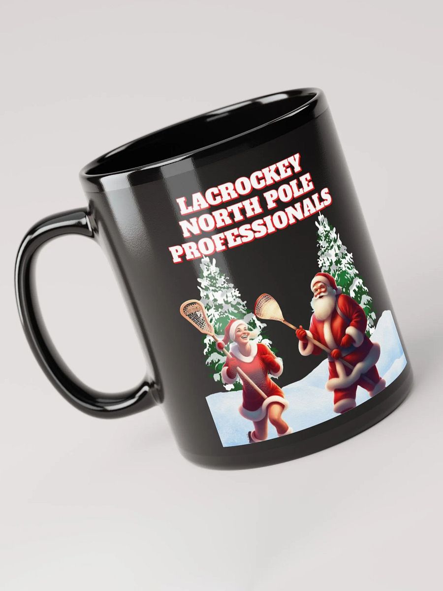 North Pole Lacrockey - Mr and Mrs Claus Black Mug product image (6)
