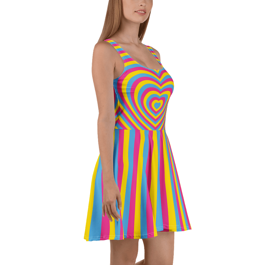 Pansexual Pride Hearts Skater Dress product image (3)