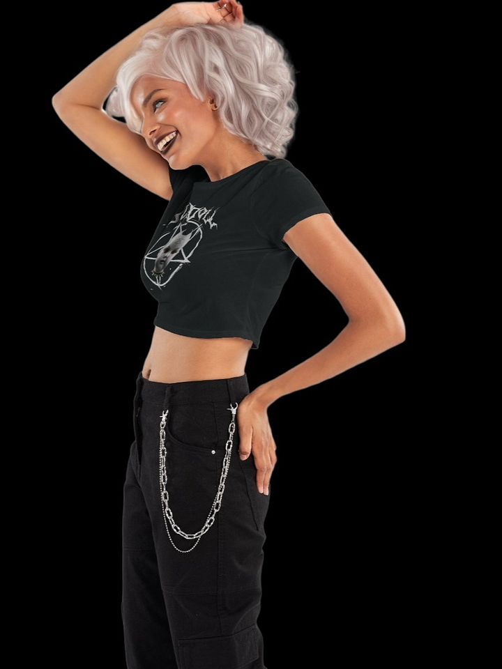 Evil Doll's Red Eyes Bella+Canvas Women's Crop Tee product image (2)