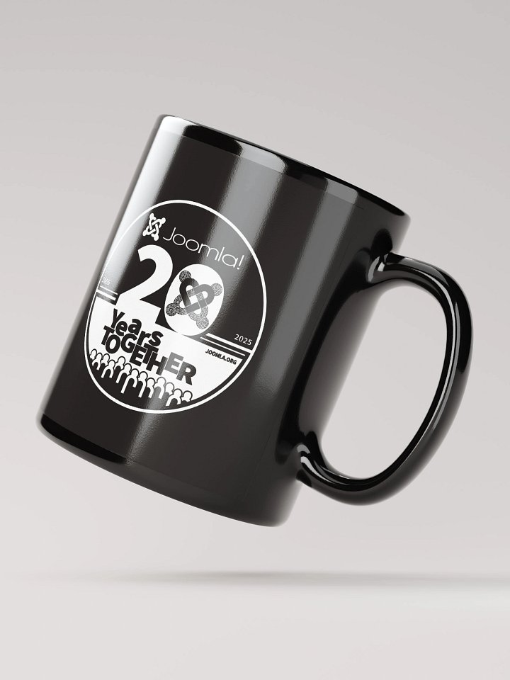 Joomla 20th Anniversary Edition<br /> — Black Glossy Mug — product image (2)