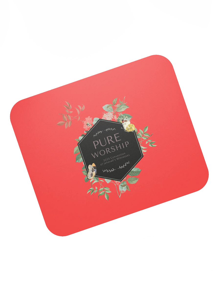 "Pure Worship" 2025 Convention | Coral Red Botanical Mouse Pad product image (7)