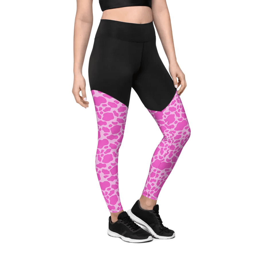 Pink Cow Print Leggings product image (9)