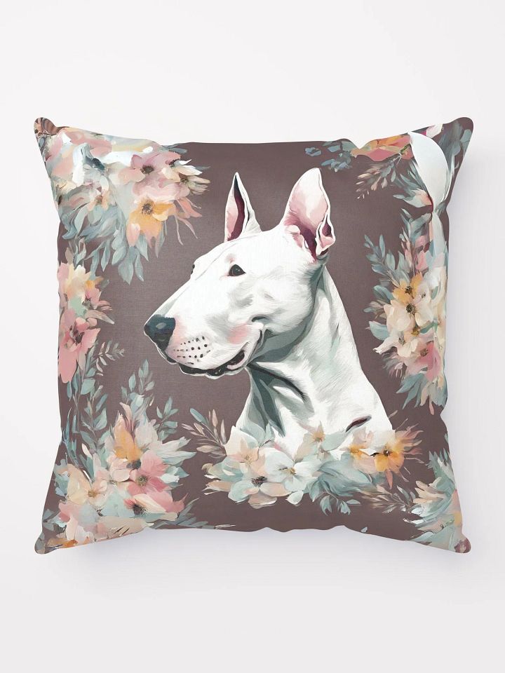 Floral Bull Terrier Pillow product image (1)