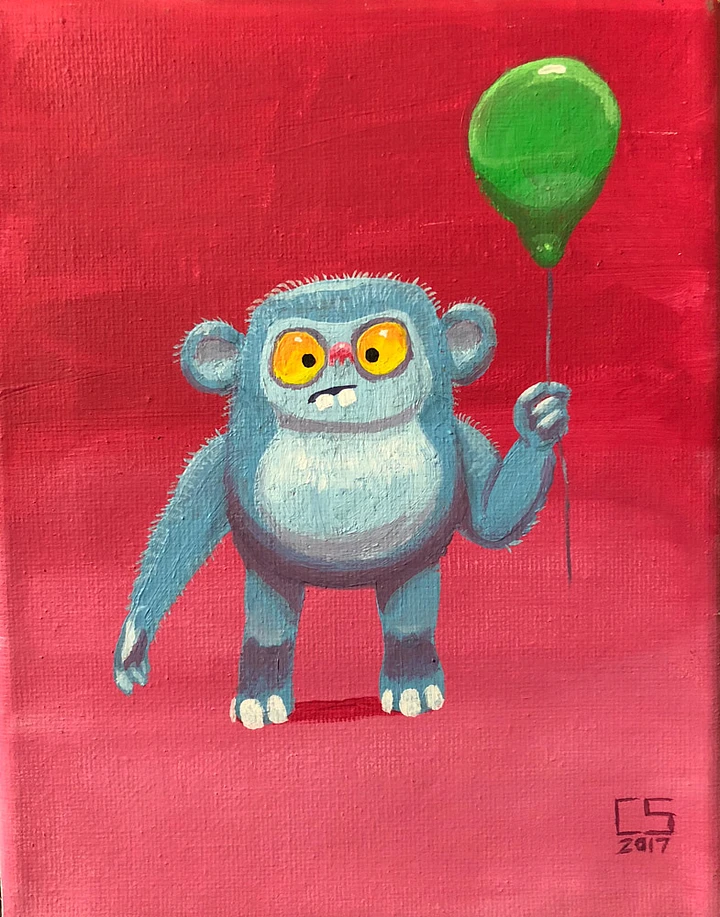 Blue Monkey Green Balloon product image (1)
