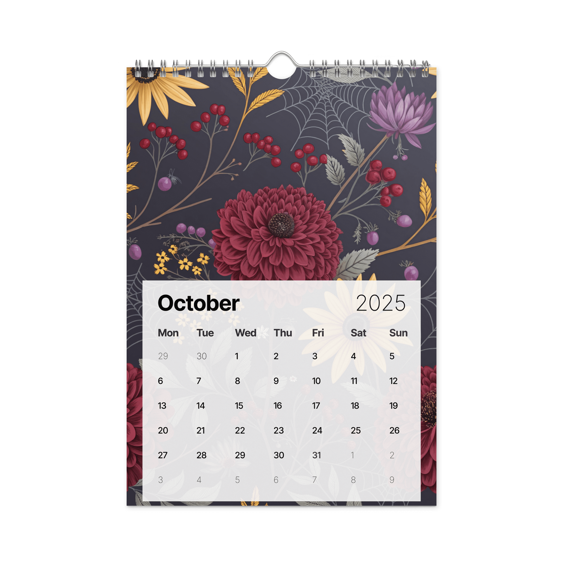 SEAMLESS FLORAL PATTERN WALL CALENDAR 2026 product image (12)