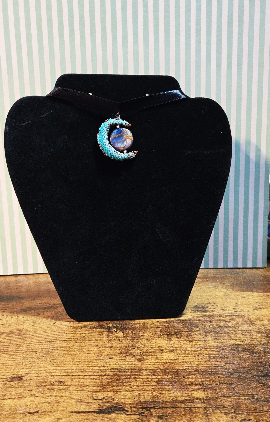 Teal and brown moon product image (2)