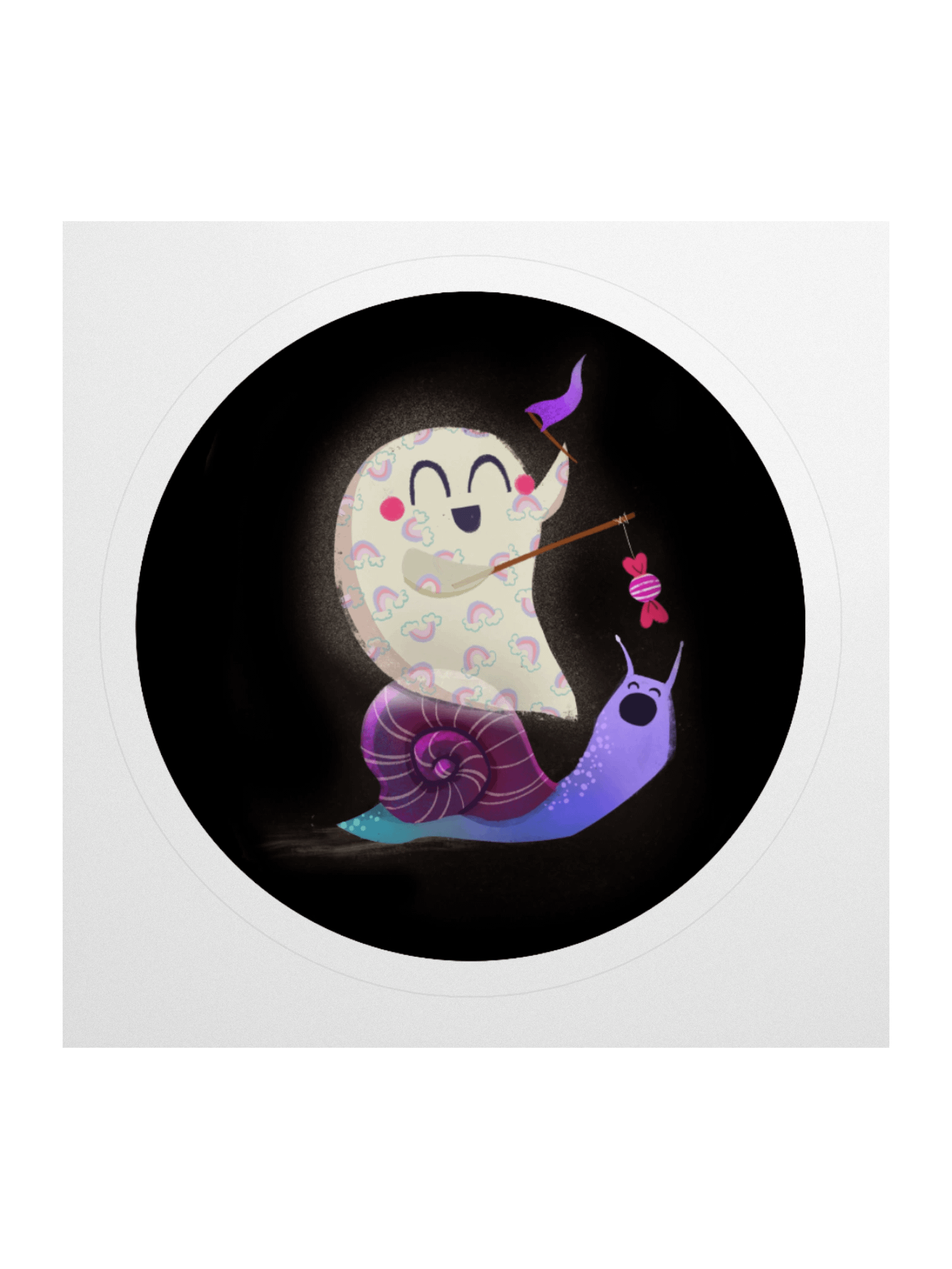Little Ghost & the Snail Race - Vinyl Sticker product image (2)
