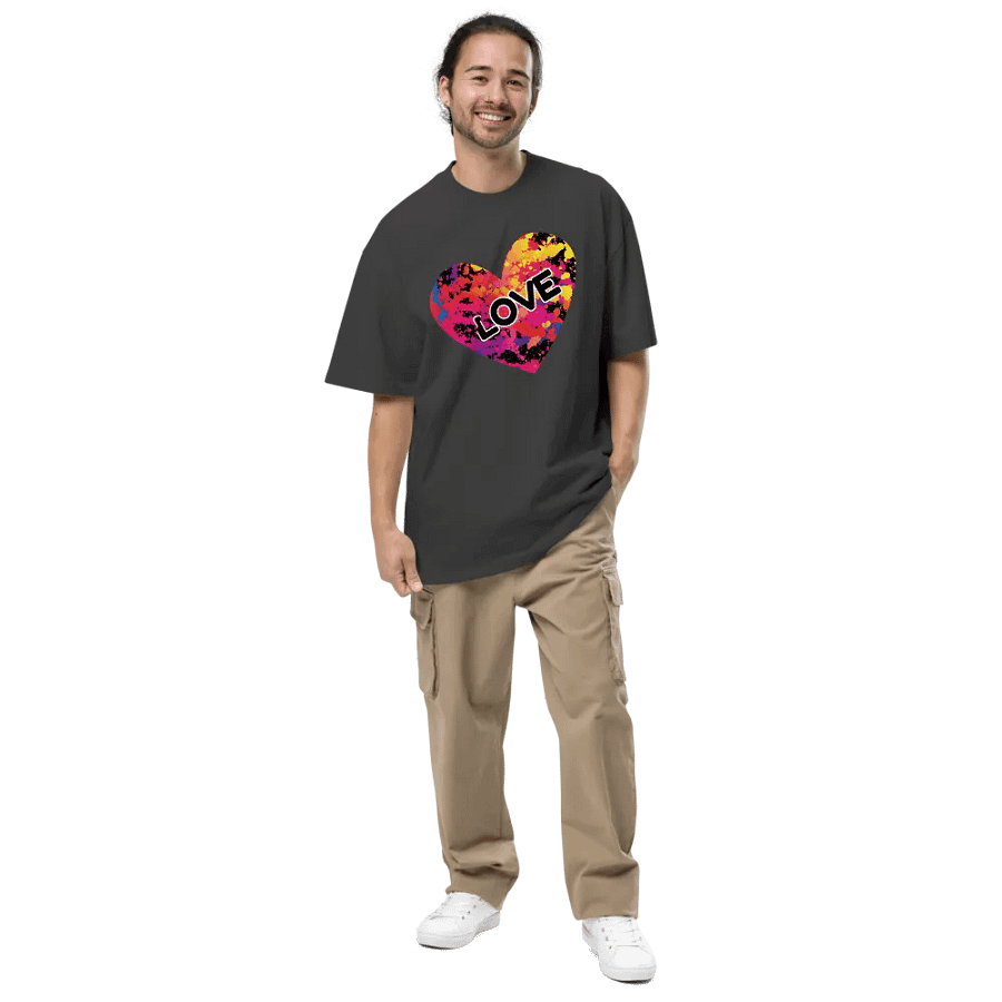 Vibrant Love Splatter Oversized Tee product image (4)