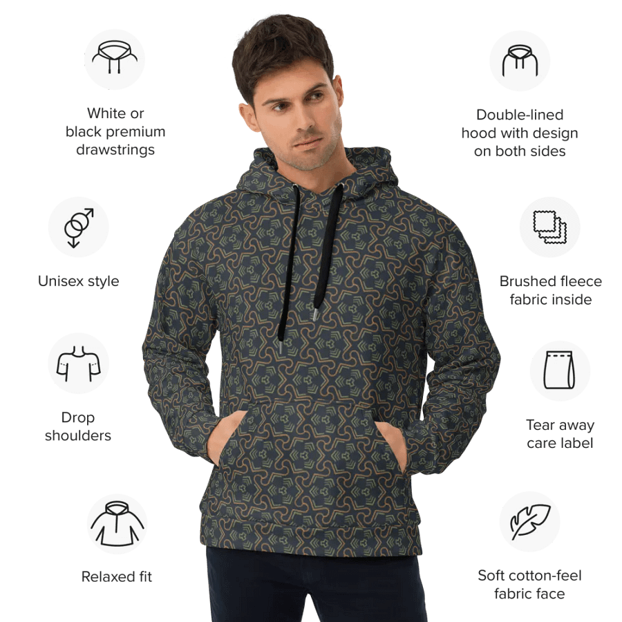 Groovy Grove Geometric Allover Print Hoodie for Men and Women product image (9)