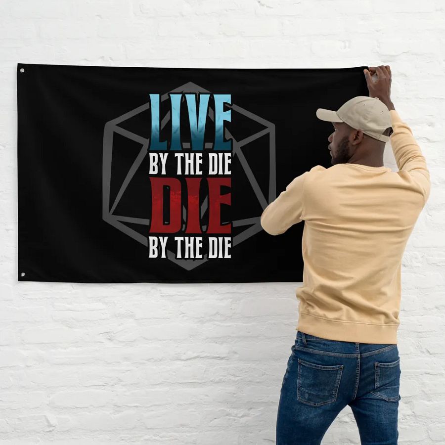 Live by the Die, Die by the Die Horizontal Flag (Black) product image (11)