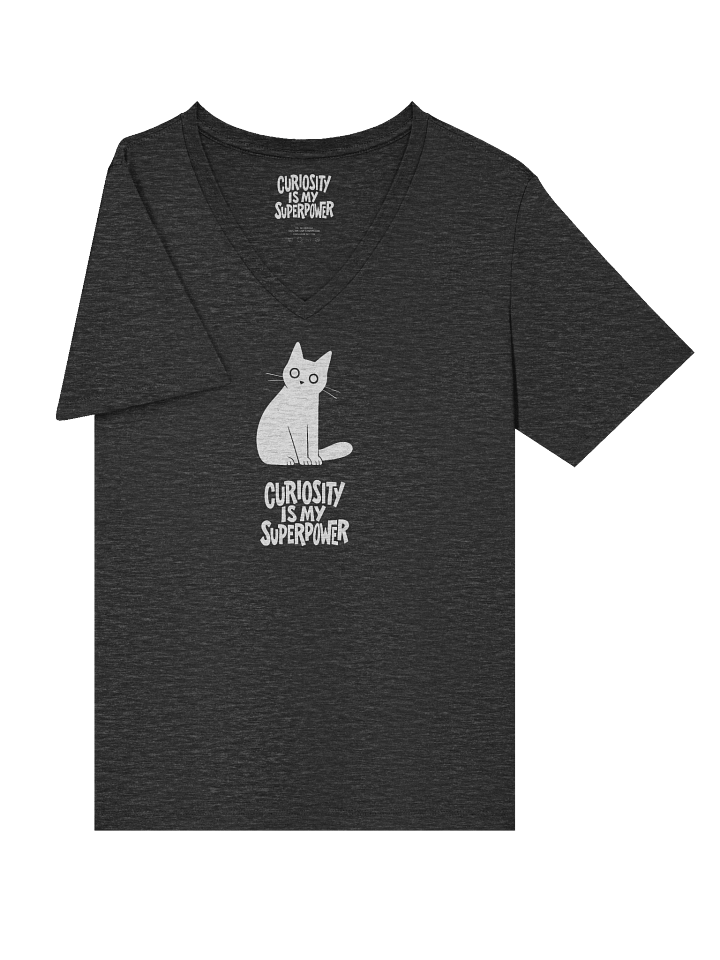 Curiosity Is My Superpower Cat V-Neck T-Shirt product image (2)
