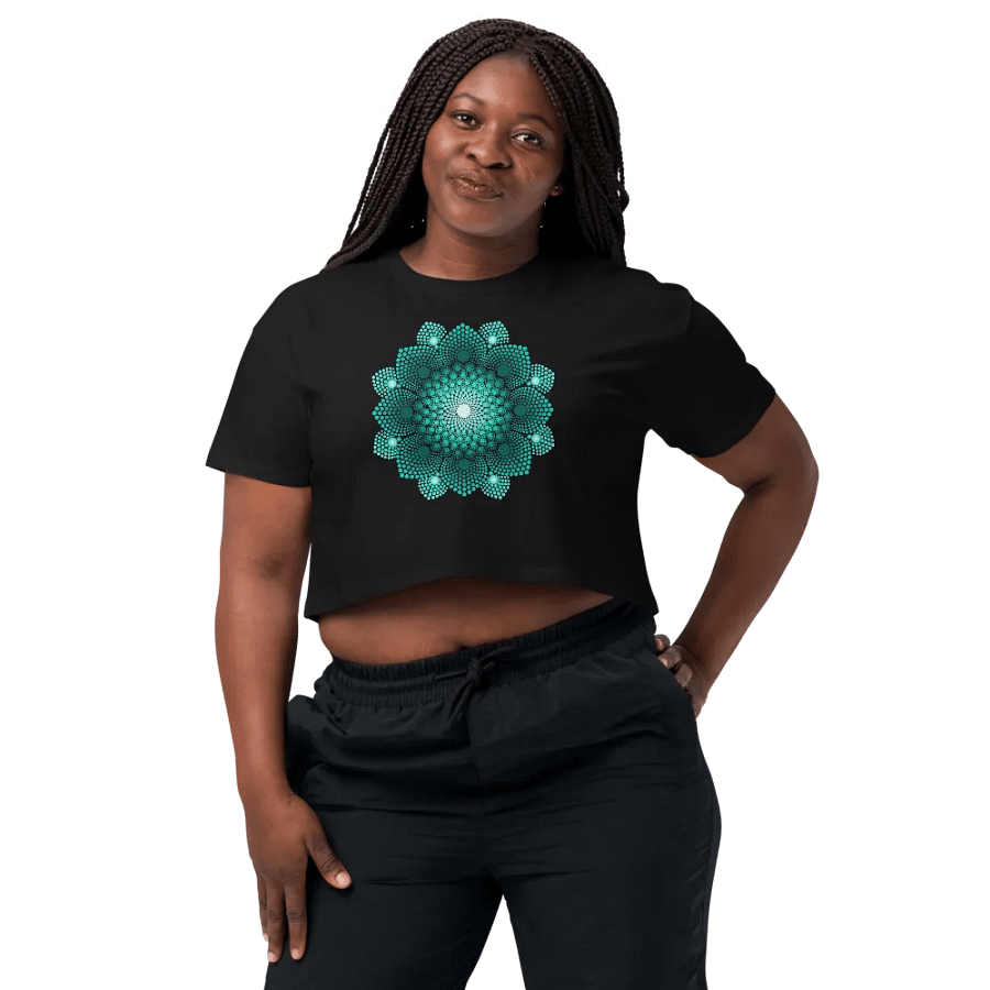 Turquoise Dot Mandala Women's Crop Top product image (1)