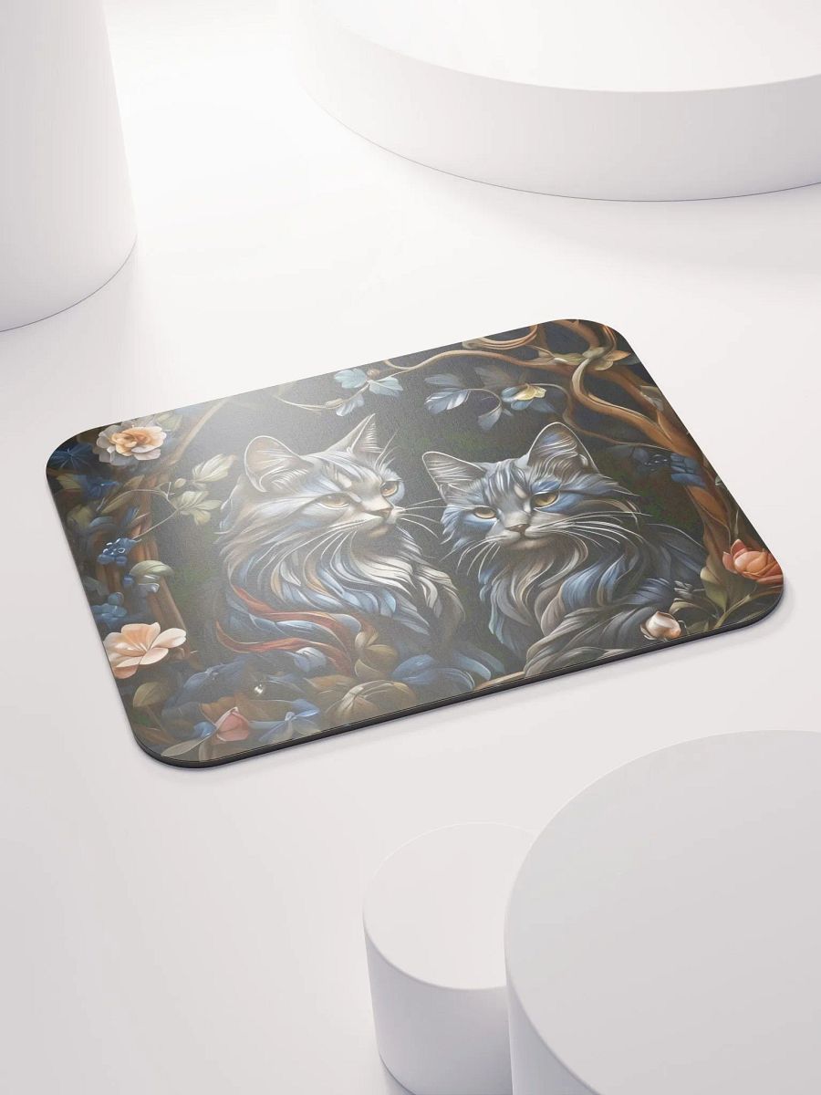 Regal Cats & Floral Art Mouse Pad product image (5)