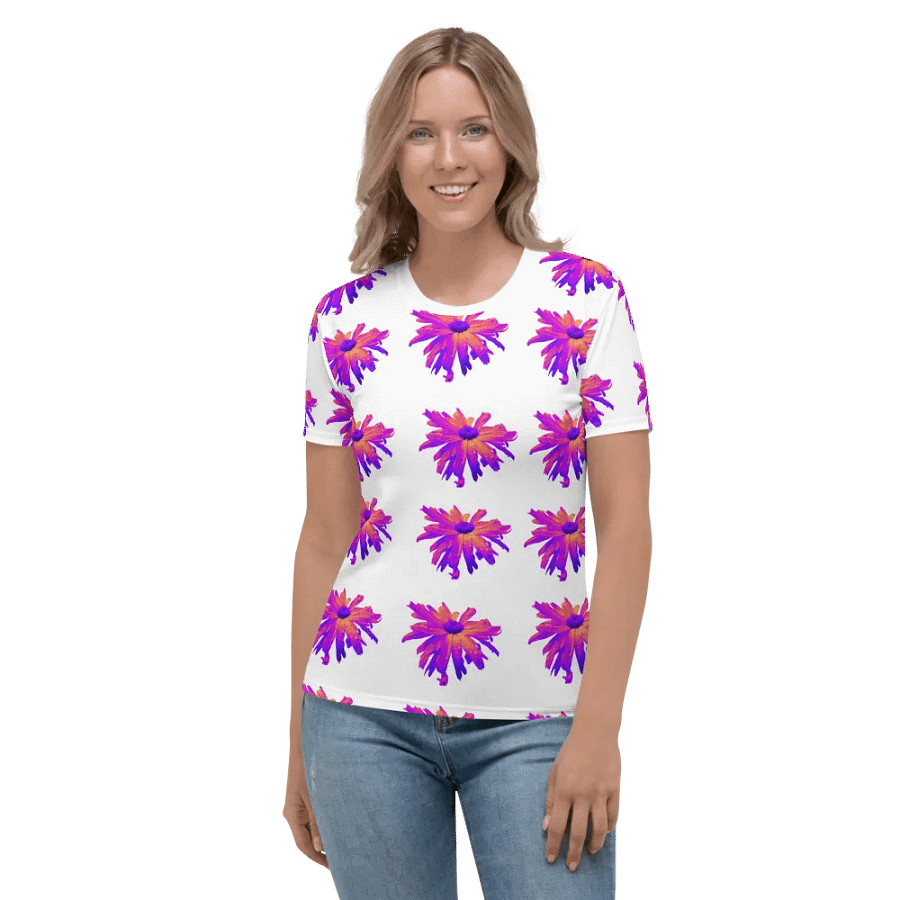 Abstract Pink Floating Daisy Flower Women's T Shirt product image (3)