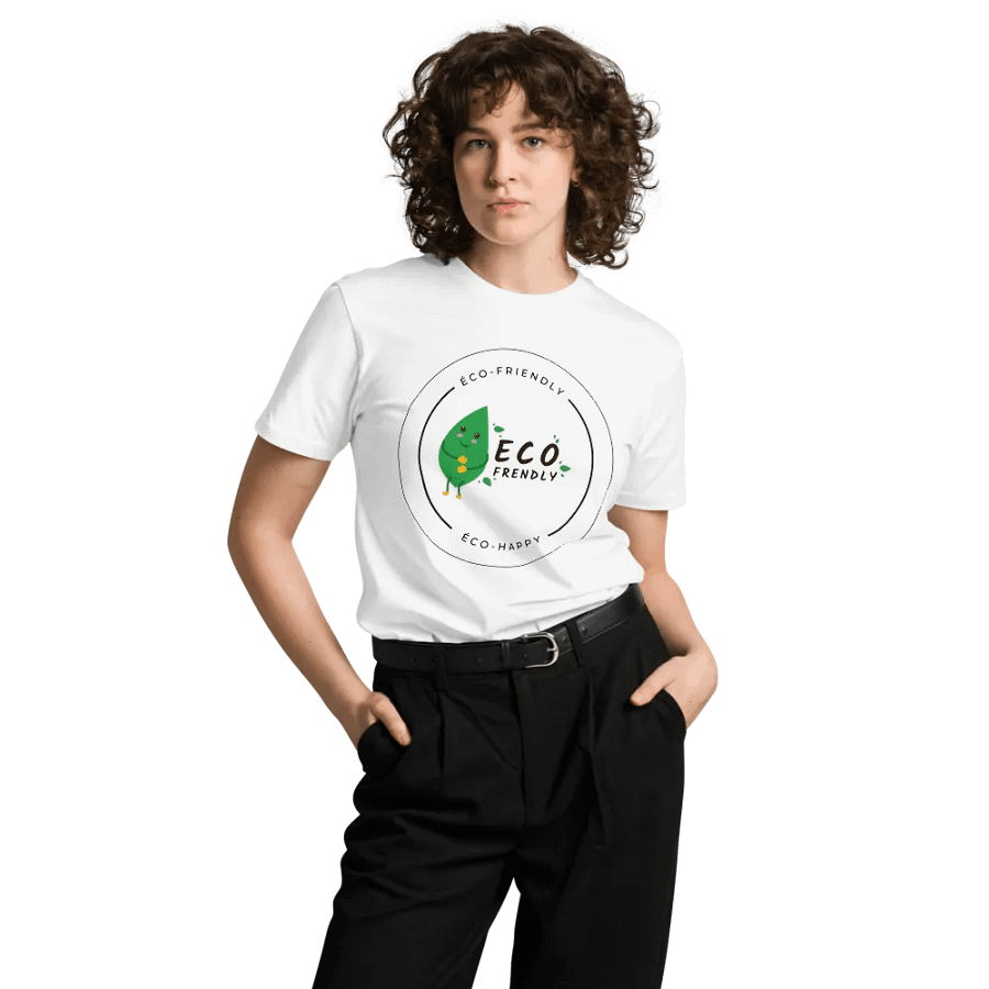 Eco-Happy Leaf Badge Unisex T-Shirt product image (1)