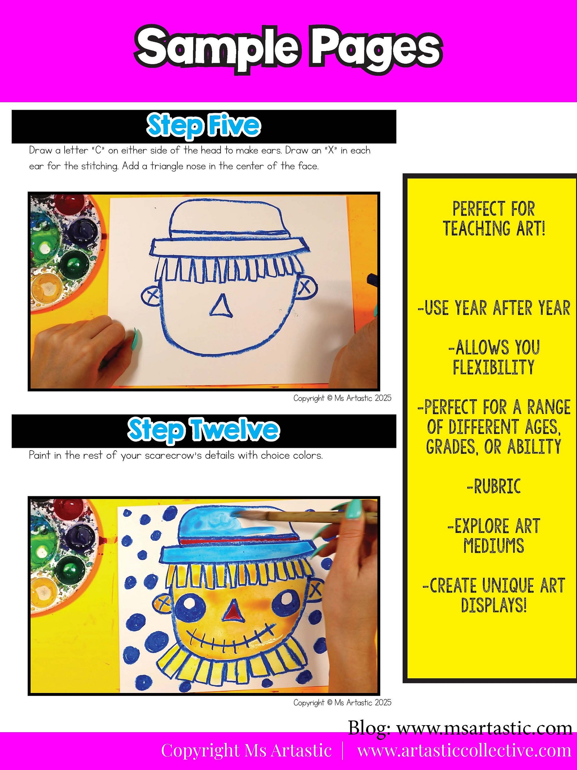 New DigitalAutumn Scarecrow Art Lesson with Reading, Writing & Step-by-Step Tutorial (Kindergarten – Grade 3) Product product image (7)