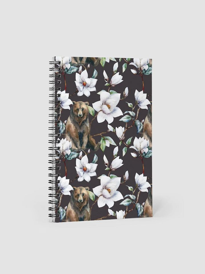 Bear with White Flowers Spiral Notebook product image (1)