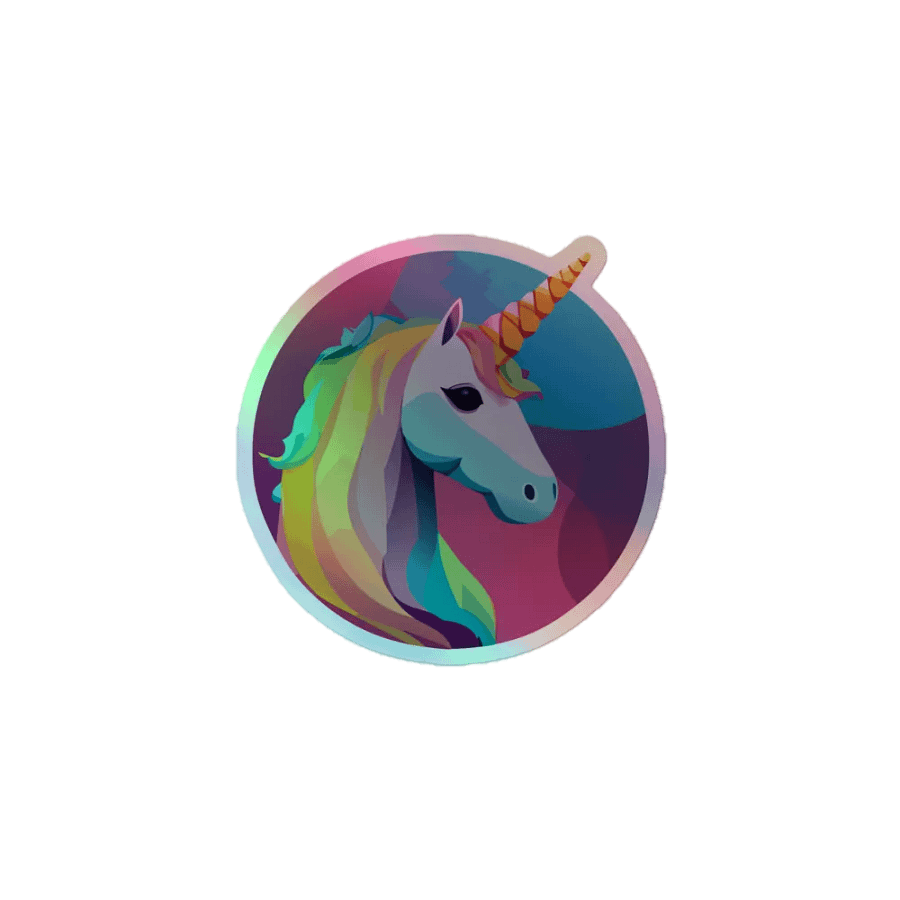The Other Unicorn, holographic sticker product image (1)