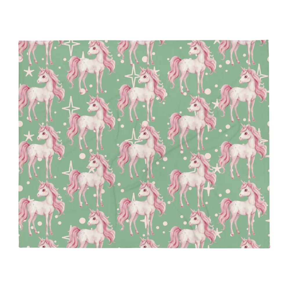 Enchanted Pink Unicorn Dreams Throw Blanket product image (2)