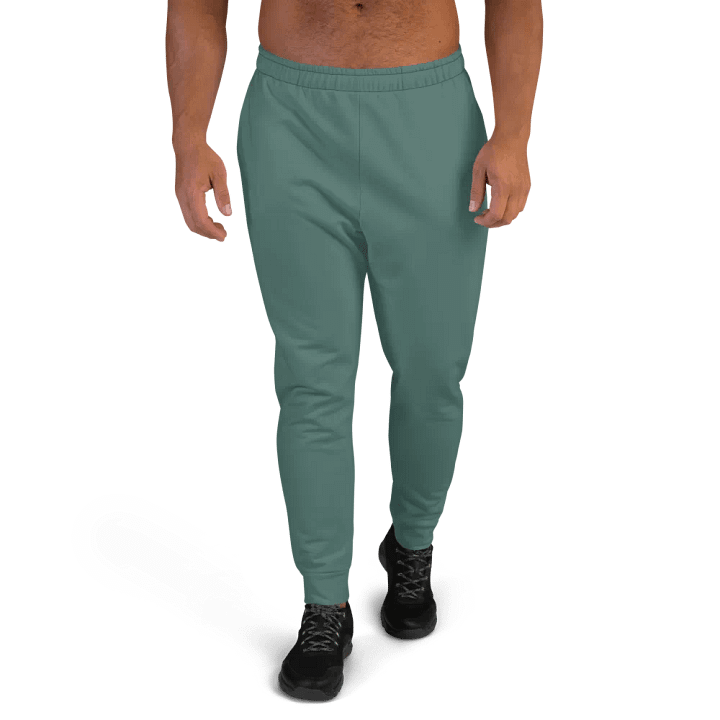 Plain Medium Dark Green Soft Summer Recycled Polyester Premium Men's Joggers by Treasure Pie product image (1)