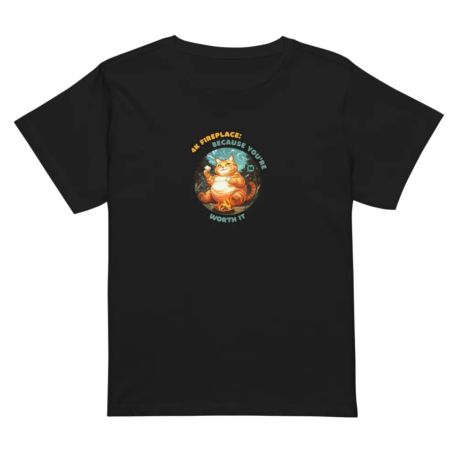 Cozy Cat - 4K Fireplace: Because You're Worth It | High Waisted Tee product image (2)