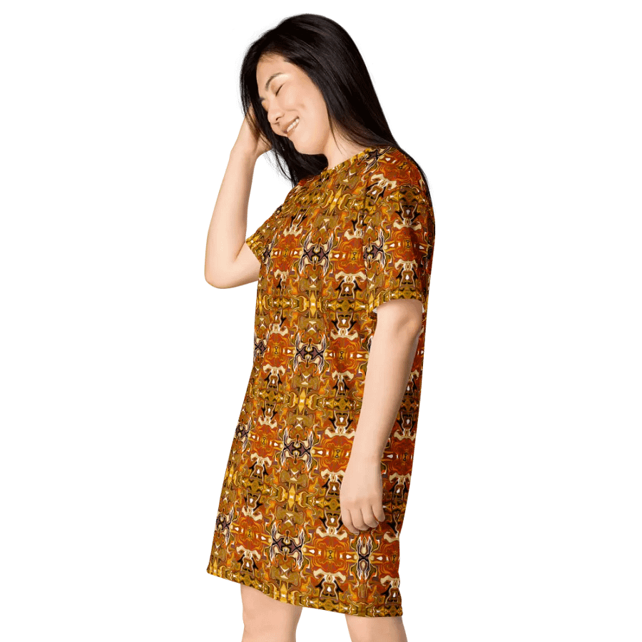 Brown African Inspired T-Shirt Dress product image (12)