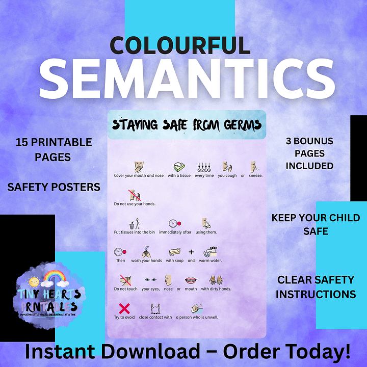 Colourful Semantics Safety Poster Bundle | 15 Visual Safety Rules for Kids | SEN, EYFS, Classroom, PSHE, Mental Health product image (2)