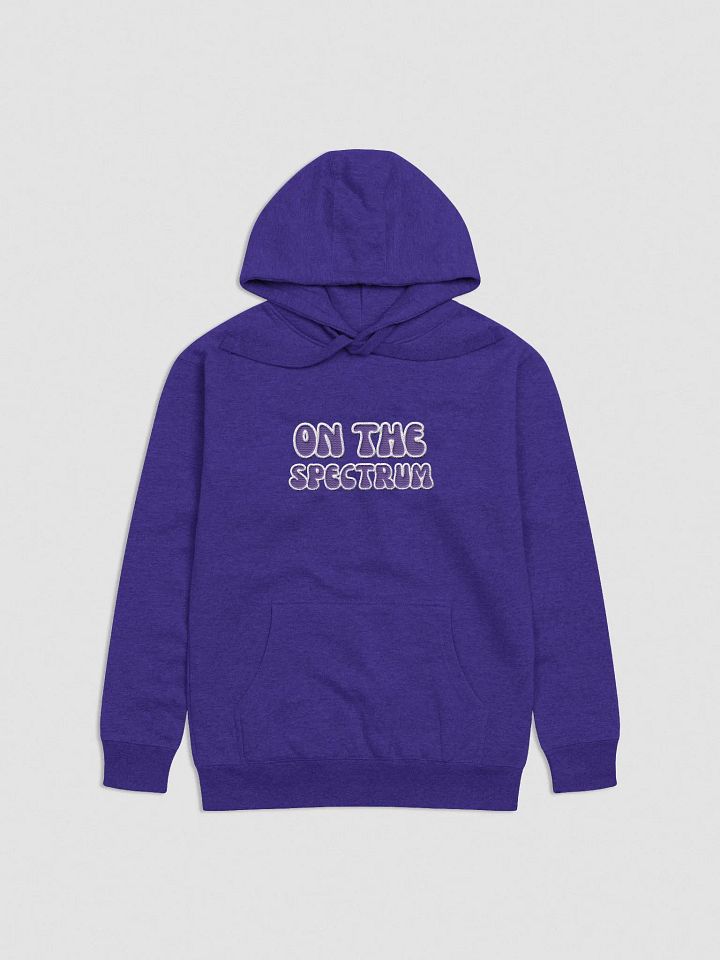 ON THE SPECTRUM lined design (lg., white and purple) embroidered heavyweight hoodie product image (21)