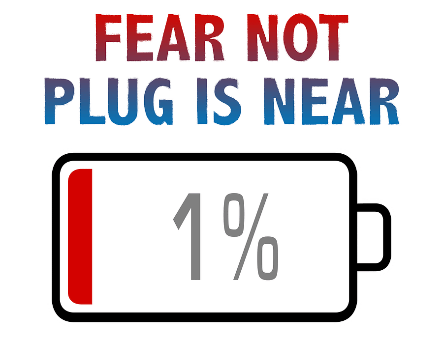 Fear Not, Plug Is Near with Battery at 1% T-Shirt product image (2)