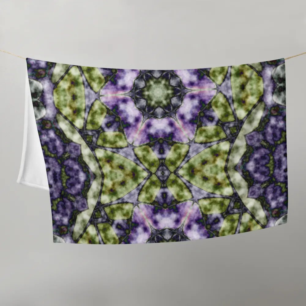 Bohemian 6 Pointed Madala Green and Purple/ Throw Blanket by Allcolor product image (4)