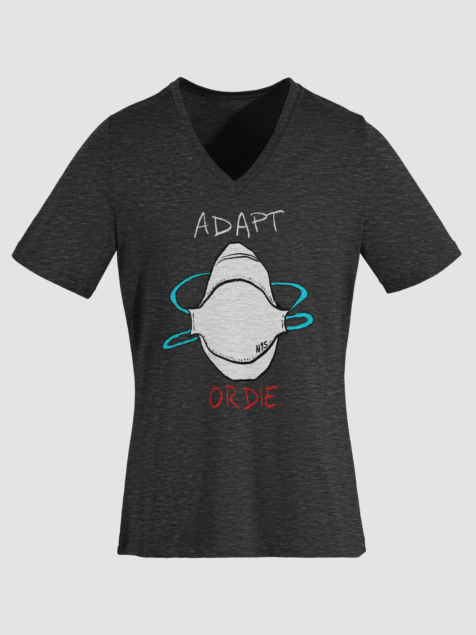 Adapt Or Die Relaxed V-Neck Tee product image (30)
