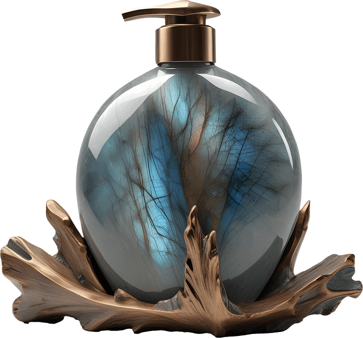 Celestial Grace – Art Deco Round Soap Dispenser PNG product image (1)