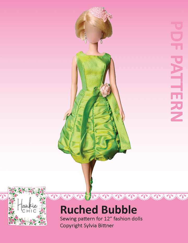 Ruched Bubble sewing pattern for 12" fashion dolls product image (1)
