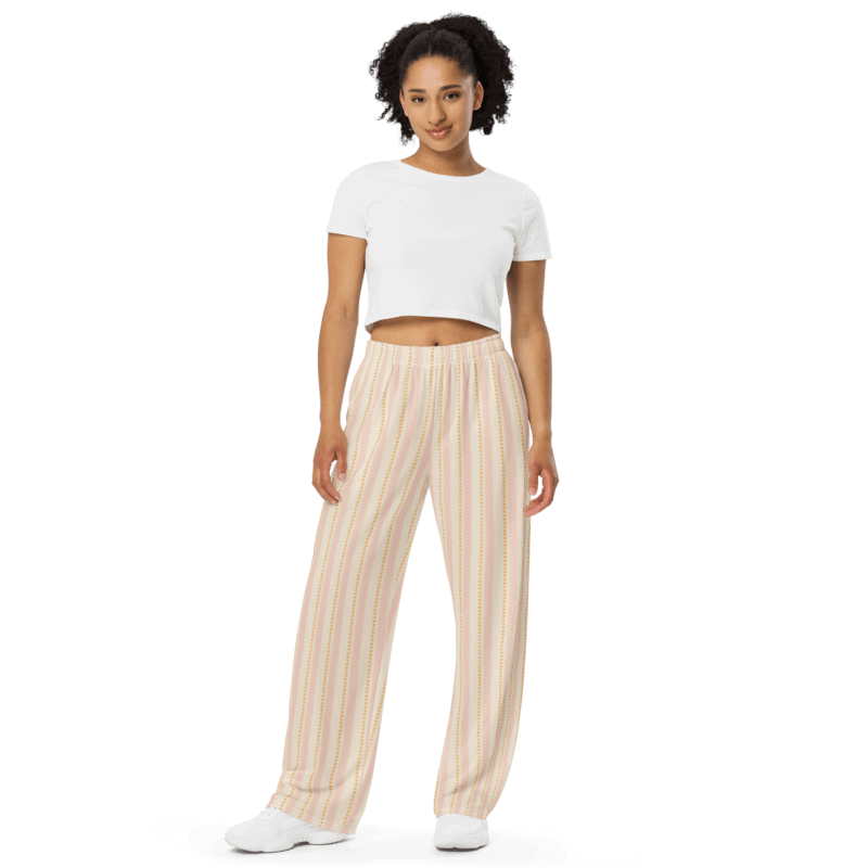 Pink Orange Tapestry Wide-Leg Pants product image (1)