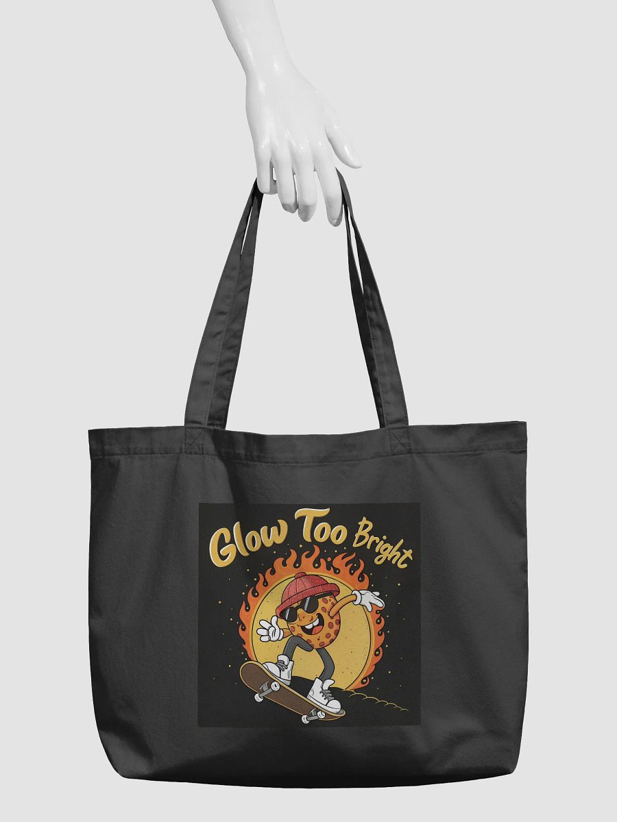 Glow Too Bright Pizza Skateboarder Tote Bag product image (3)
