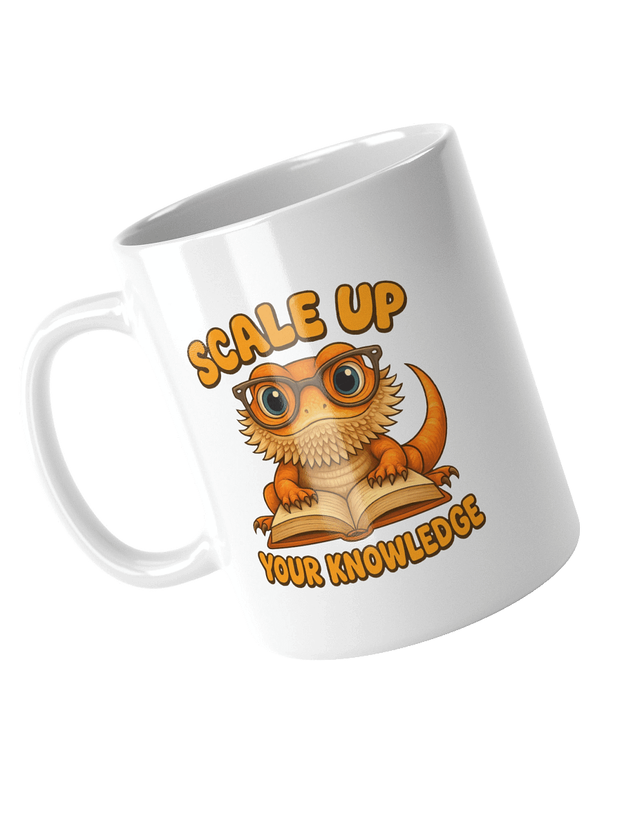 Bearded Dragon Pun Mug – “Scale Up Your Knowledge” Coffee Cup for Teachers & Bookworms product image (7)