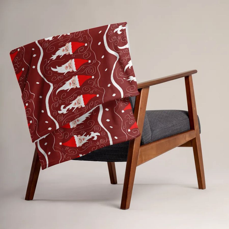 Bearded Santa Pattern Throw Blanket product image (15)