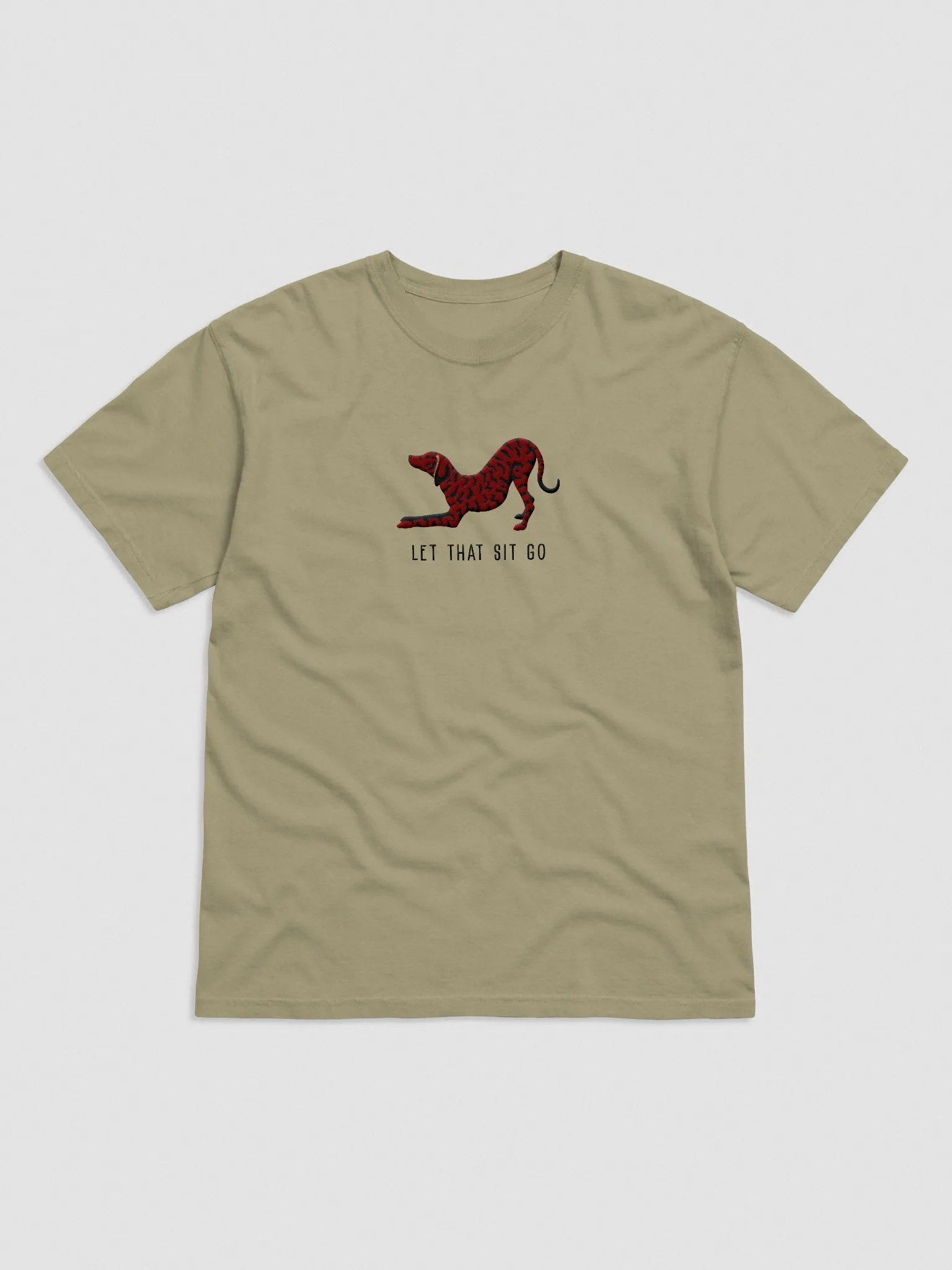 Let That Sit Go T-Shirt(Embroidered) of a Plott Hound(Chocolate Brindle) product image (4)