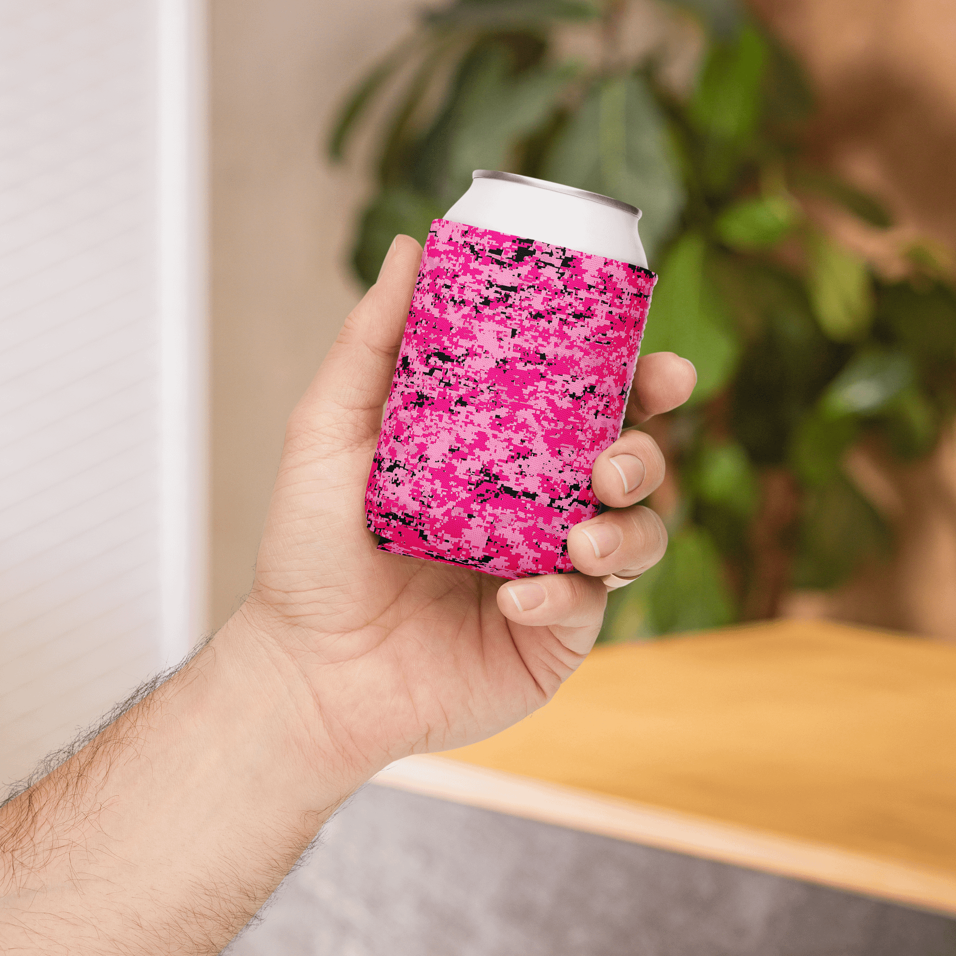Pixel Pink Camo Coozie Can Cooler product image (5)