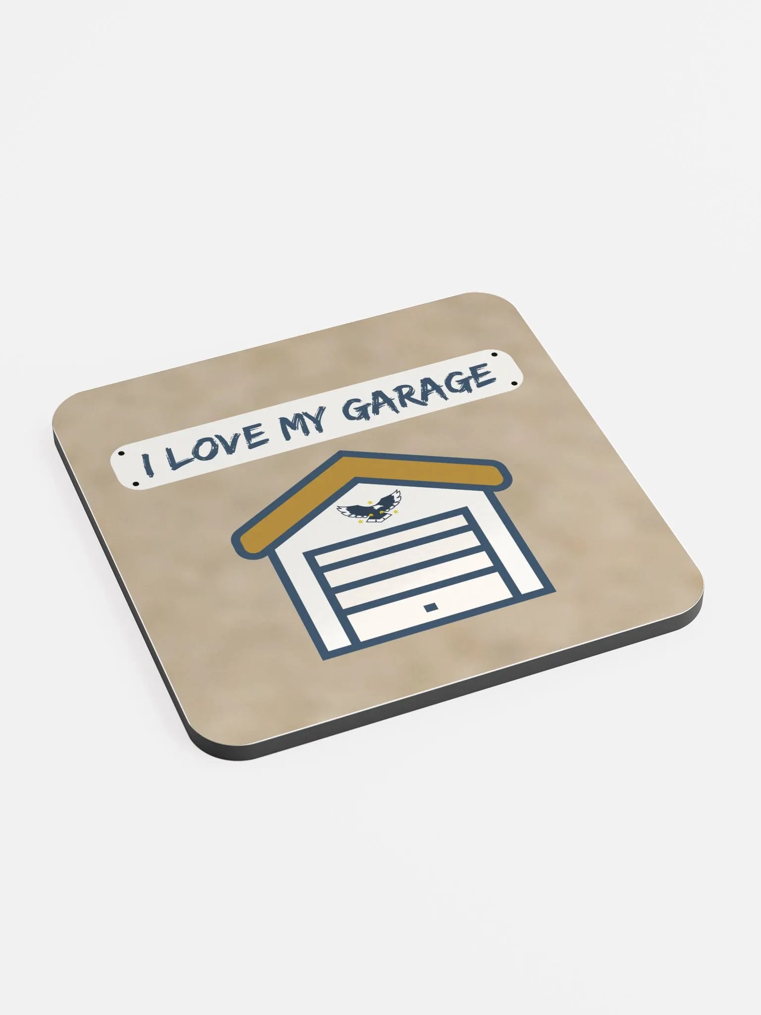 I Love My Garage - coaster - oak product image (2)