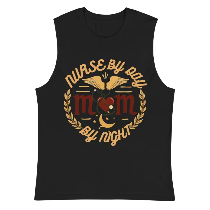 Nurse by Day Mom by Night Muscle Tank product image (3)