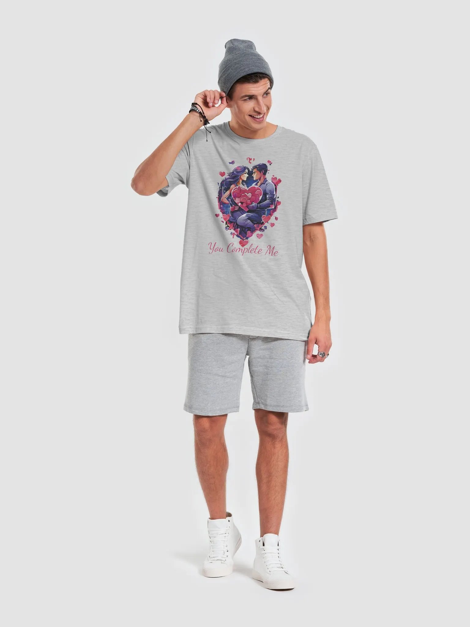 You Complete Me Funny Colorful T-Shirt for Couples - Perfect Husband-Wife, Boyfriend-Girlfriend Shirt product image (2)