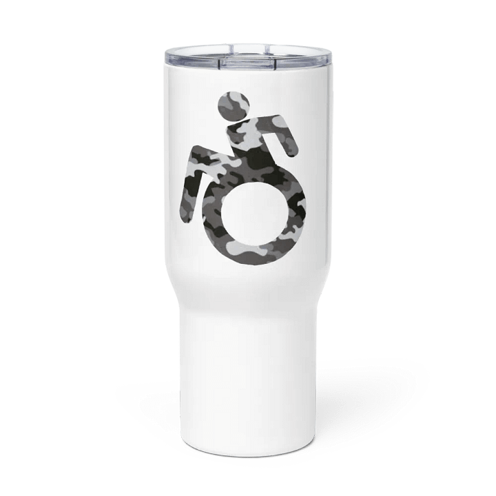 Wheelie, Dark Gray Camo Handled Travel Mug product image (1)