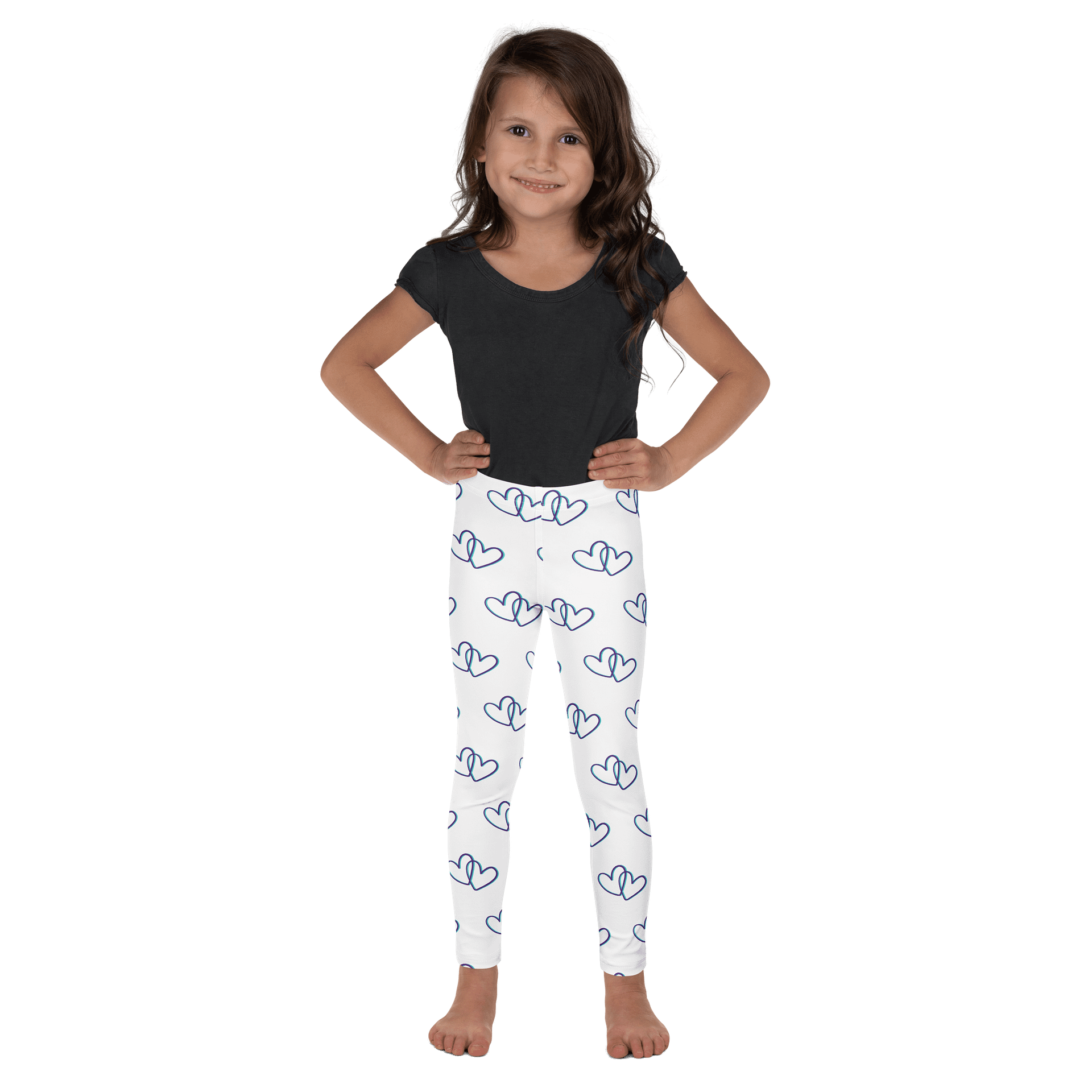 White Heart Kids Leggings product image (1)