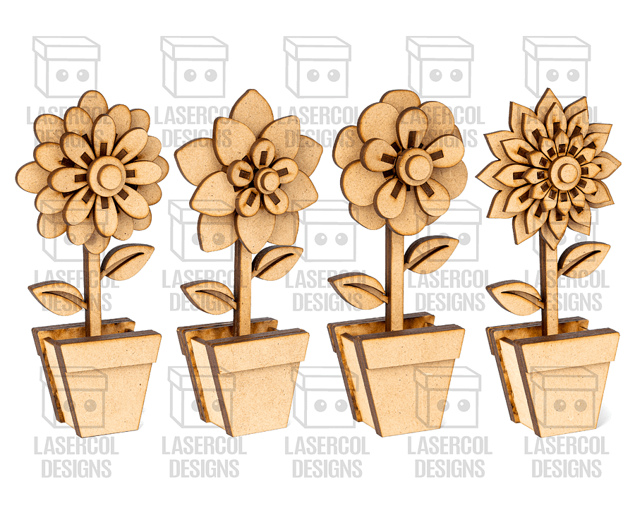 Flowers Set 3d - Laser Cut Files product image (7)
