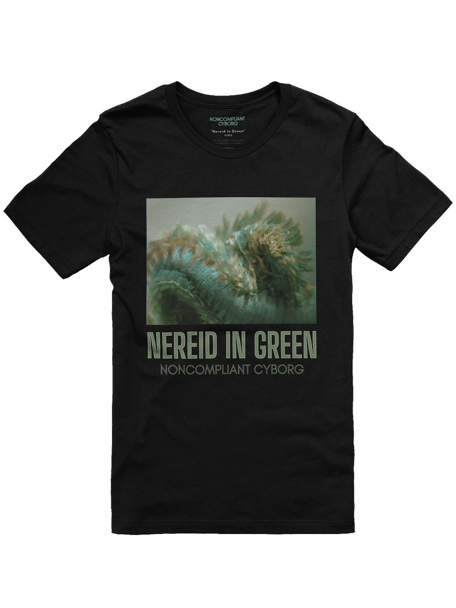 Nereid in Green with title Black T-Shirt product image (1)
